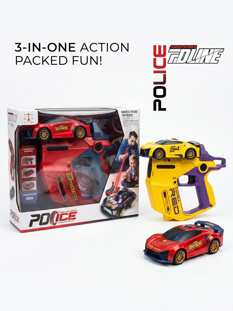 3-in-1 Gun Remote Control Car for Kids – 2.4GHz RC Racing Car