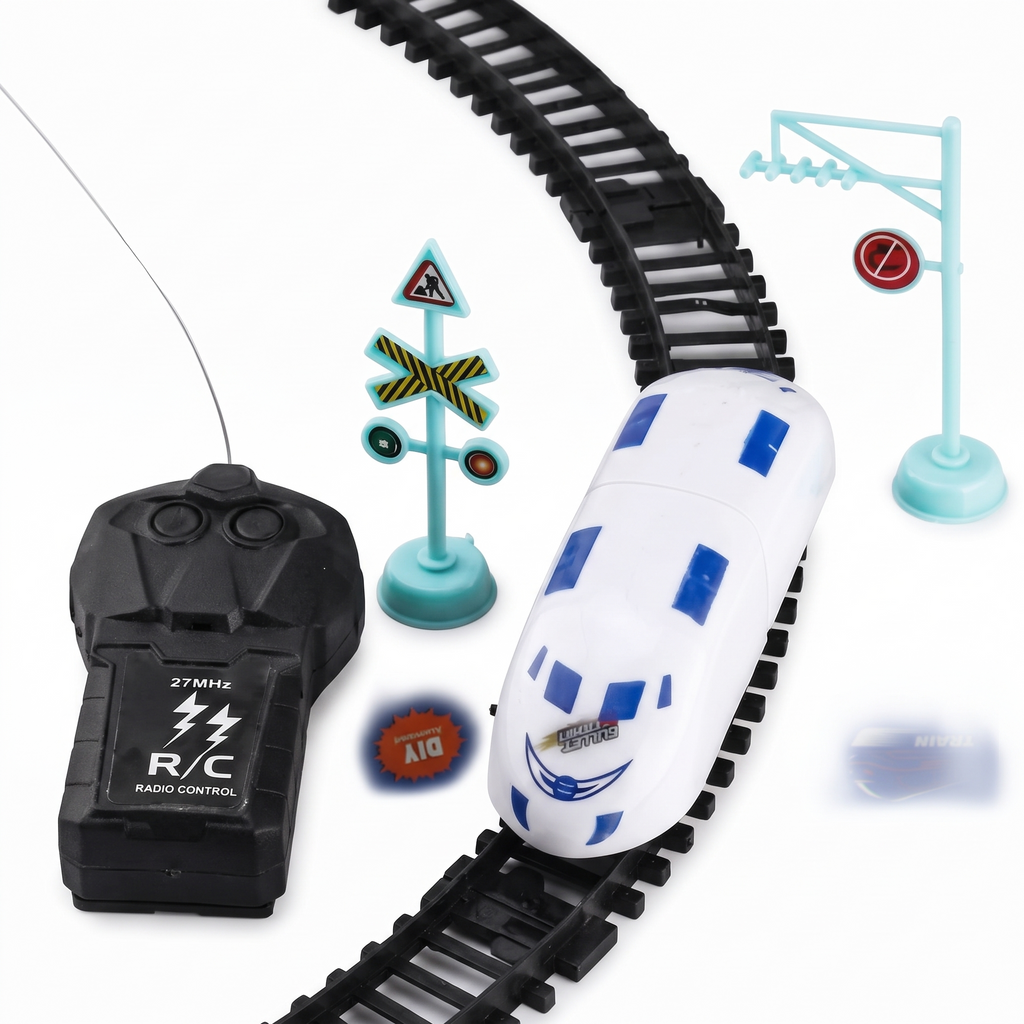 Vande Bharat Bullet Train Set – Railway Track Set with Remote Control RC & DIY Track Layouts