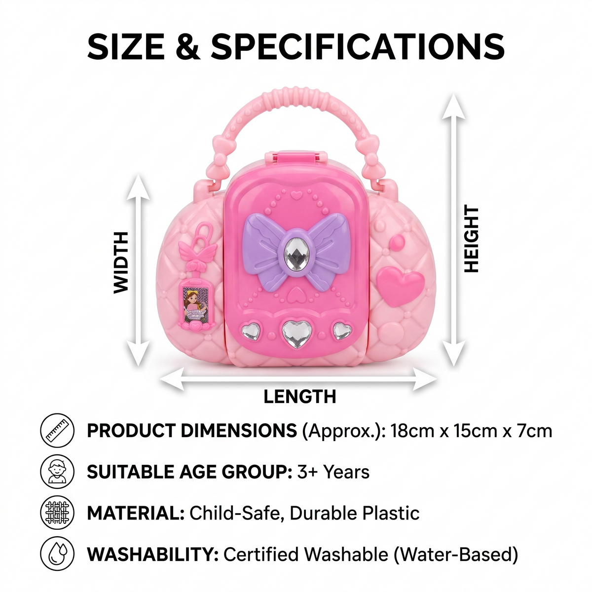 Fairy Makeup Case for Kids – Washable Makeup Kit with Mirror & Applicators