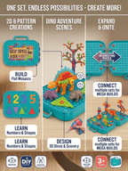 Electric Drill Screw Puzzle Set| Creative Dinosaur Themed Art Puzzle for Kids| 351 Pieces with Electric Screwdriver| 2D & 3D Building Block Kit| STEM Educational Activity Set for Boys & Girls