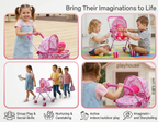 Baby Doll Pram Stroller Set – Foldable Toy Pram with Canopy, Baby Doll & Smooth Rolling Wheels | Pretend Play Pushchair