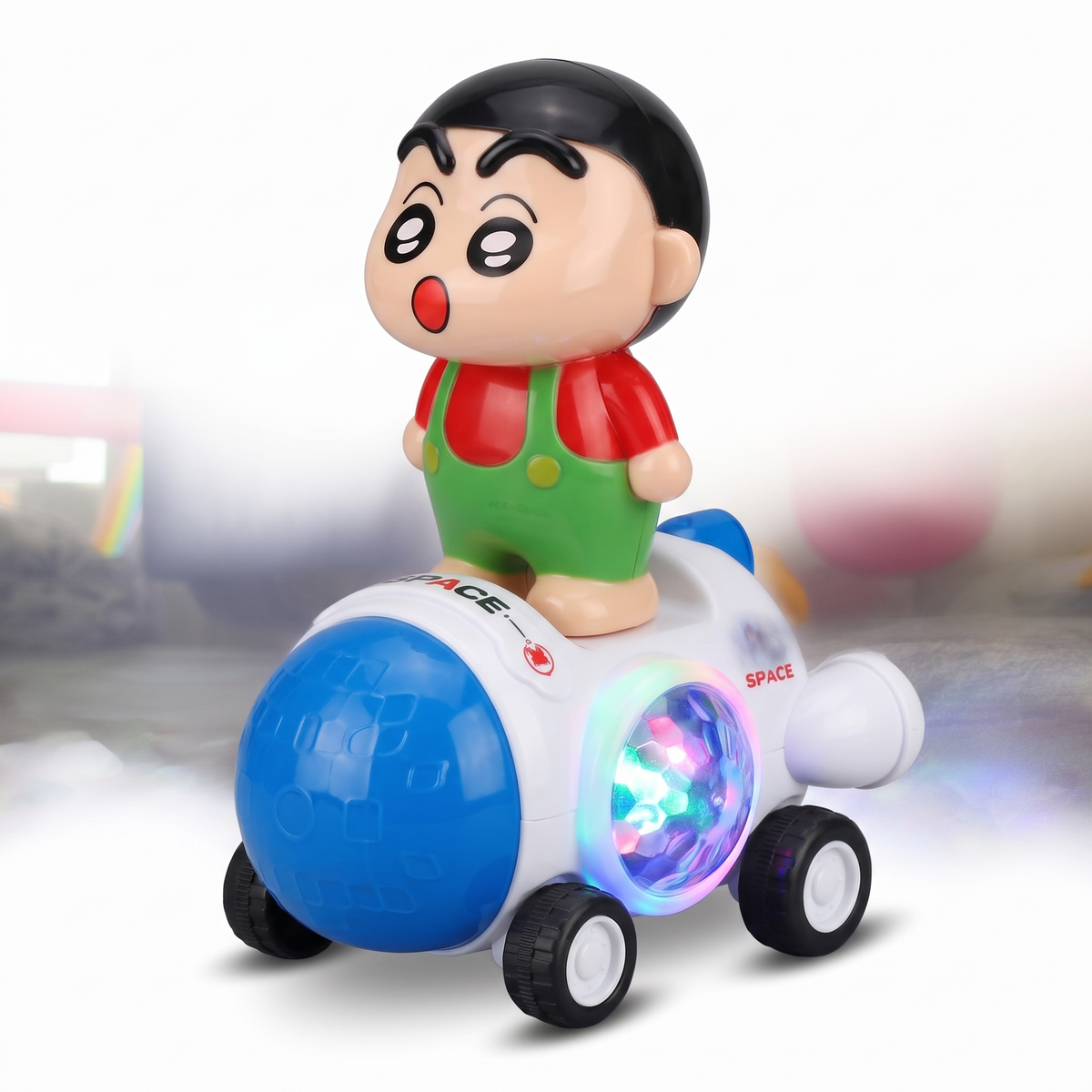 Shin-Chan Interactive Space Rover Toy – 3D Disco Lights, Music & Bump 'N' Go Action (Age 3+)