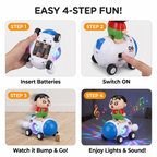 Shin-Chan Interactive Space Rover Toy – 3D Disco Lights, Music & Bump 'N' Go Action (Age 3+)