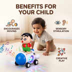 Shin-Chan Interactive Space Rover Toy – 3D Disco Lights, Music & Bump 'N' Go Action (Age 3+)