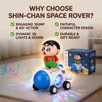 Shin-Chan Interactive Space Rover Toy – 3D Disco Lights, Music & Bump 'N' Go Action (Age 3+)