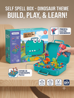 Electric Drill Screw Puzzle Set| Creative Dinosaur Themed Art Puzzle for Kids| 351 Pieces with Electric Screwdriver| 2D & 3D Building Block Kit| STEM Educational Activity Set for Boys & Girls