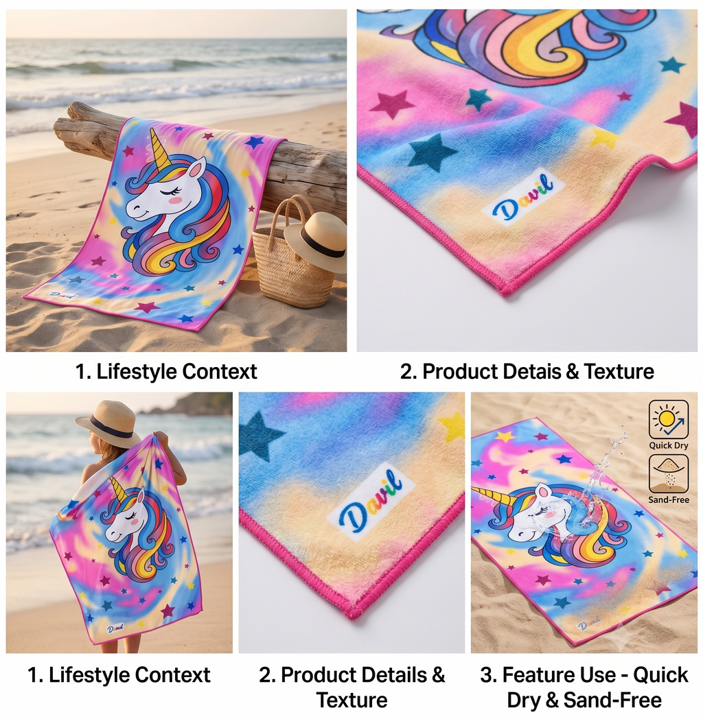 Kids Bath Towel Soft & Absorbent Cartoon Printed Bath Towel for Boys & Girls | Baby & Kids Towel | Pack of 1