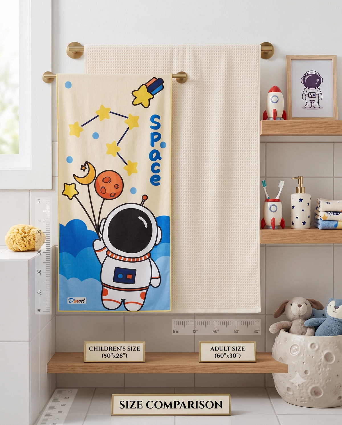 Kids Bath Towel Soft & Absorbent Cartoon Printed Bath Towel for Boys & Girls | Baby & Kids Towel | Pack of 1