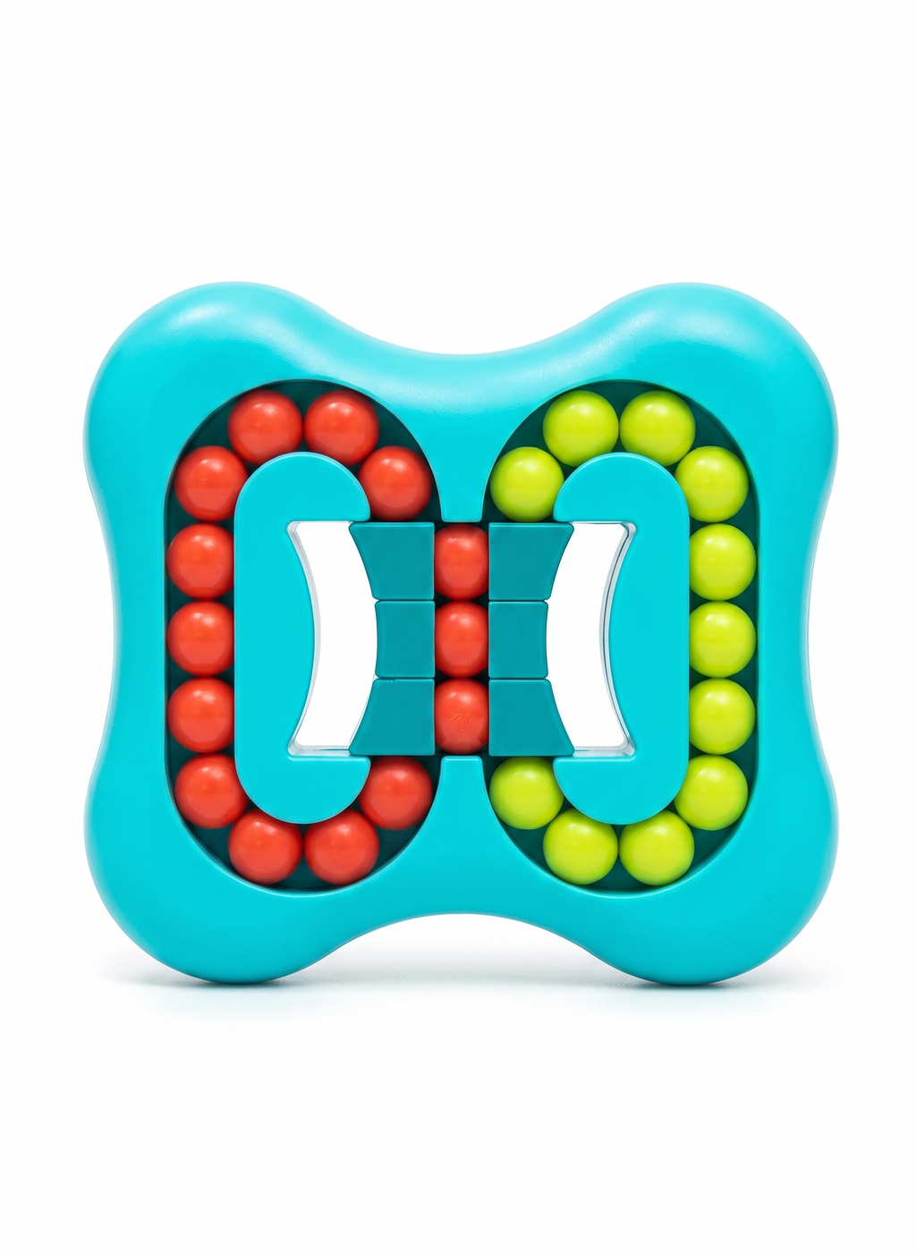 Finger Tip Rotation Magic Bean Puzzle Toy for Kids (Ages 3+) & Adults – Double-Sided Rotating Brain Teaser, Fidget Spinner & Stress Relief Educational Toy for Focus, Fine Motor Skills & Spatial Logic (Cyan/Teal)