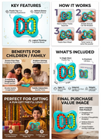 Finger Tip Rotation Magic Bean Puzzle Toy for Kids (Ages 3+) & Adults – Double-Sided Rotating Brain Teaser, Fidget Spinner & Stress Relief Educational Toy for Focus, Fine Motor Skills & Spatial Logic (Cyan/Teal)