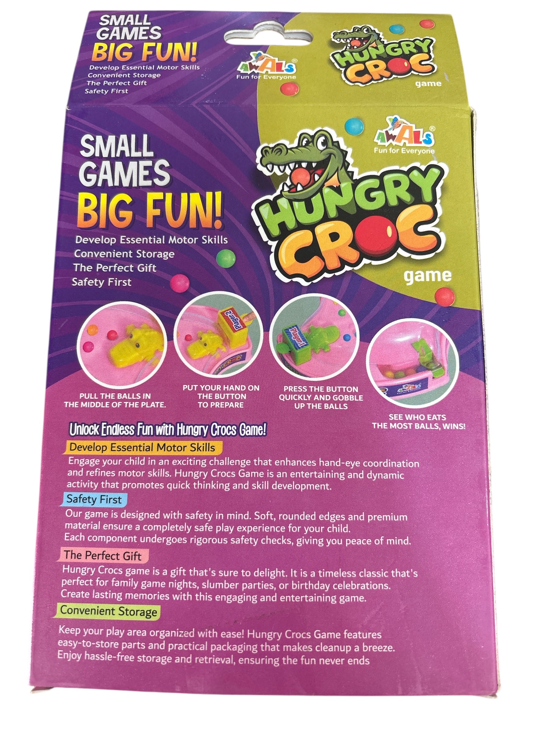 Hungry Croc Game – Small Games Big Fun! 2-Player Quick Reflex Crocodile Feeding Game | Ages 3+