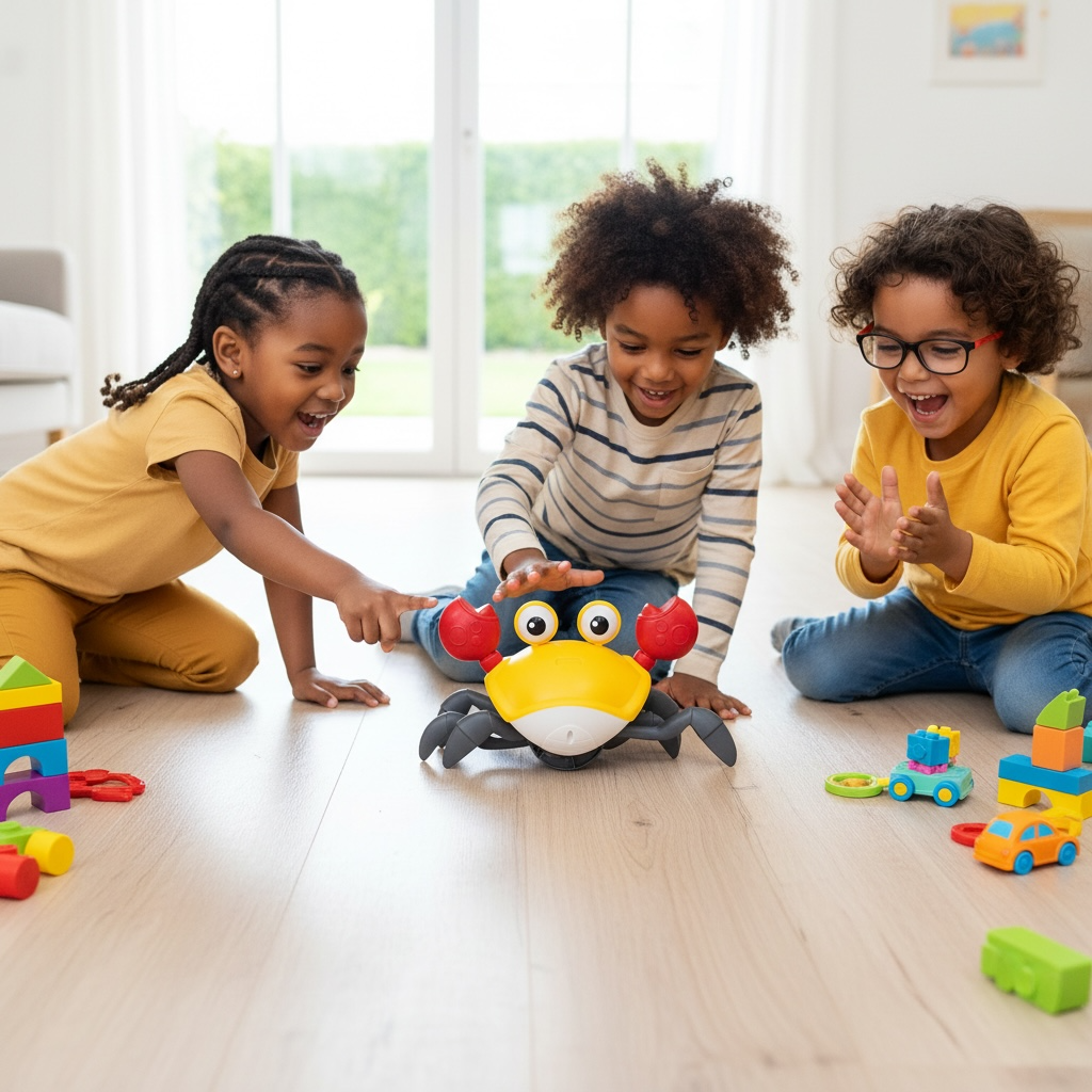Induction Electric Crawling Crab – USB Rechargeable Sensor Toy with Lights & Sound | Model GY-1Y | Ages 3+