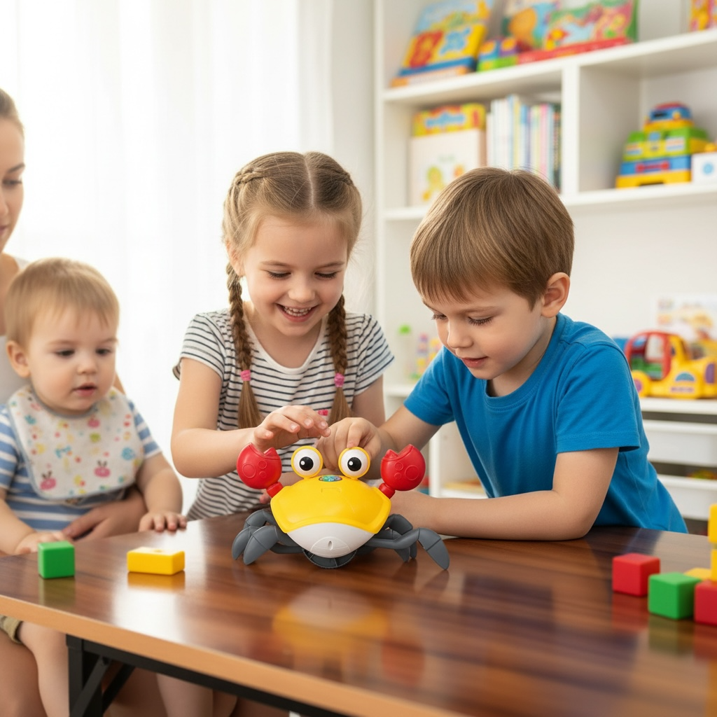 Induction Electric Crawling Crab – USB Rechargeable Sensor Toy with Lights & Sound | Model GY-1Y | Ages 3+