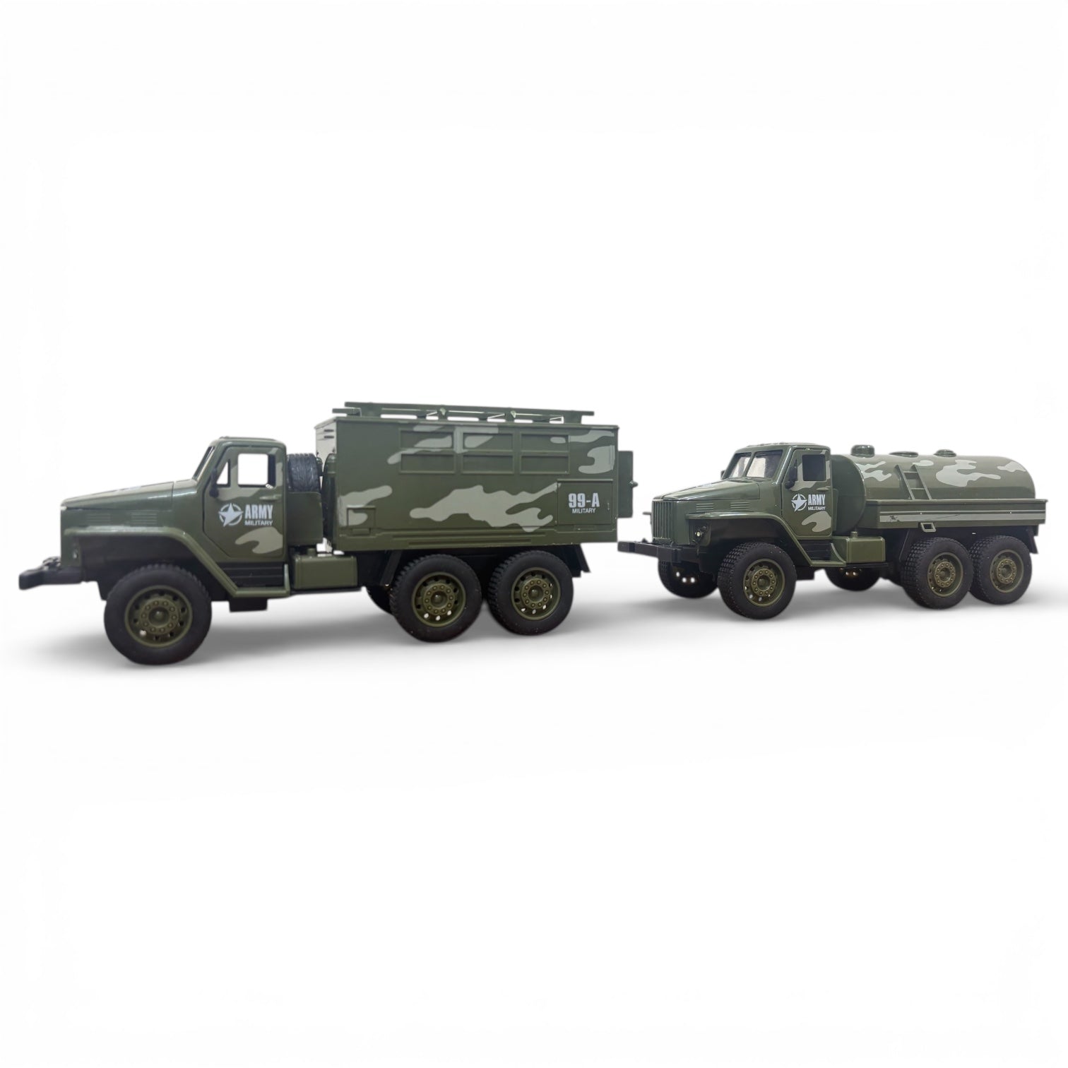 Army Military Camouflage Die-Cast Truck Set – Friction Powered simulation Model Vehicles (Set of 4)