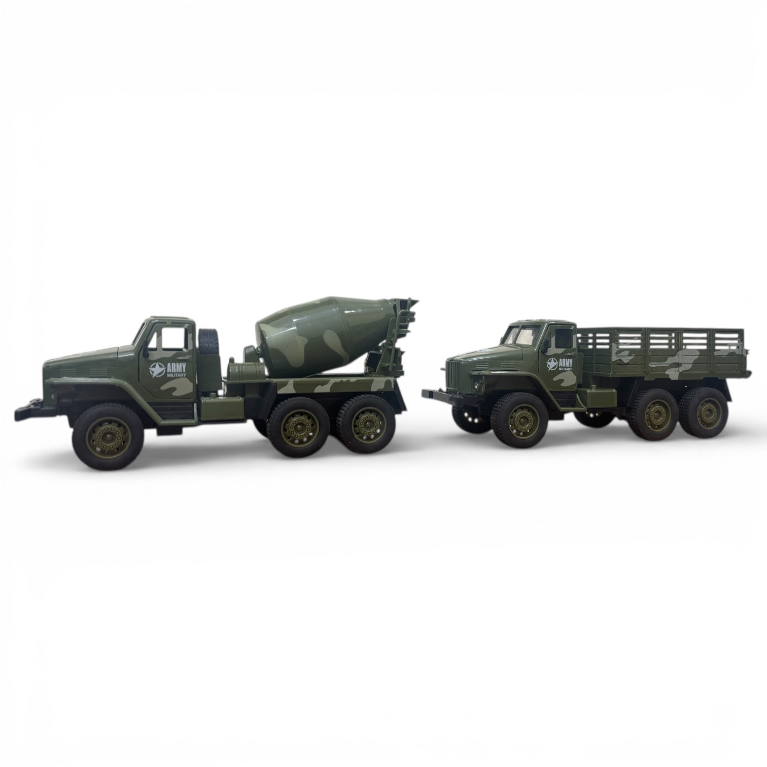 Army Military Camouflage Die-Cast Truck Set – Friction Powered simulation Model Vehicles (Set of 4)