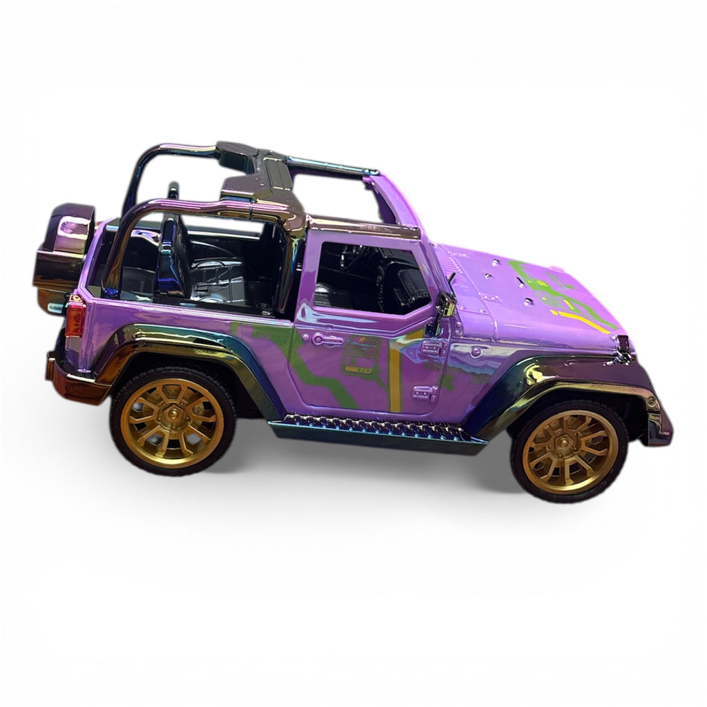 Remote Control Jeep Wrangler Style SUV – Holographic Purple RC Off-Road Car with Controller