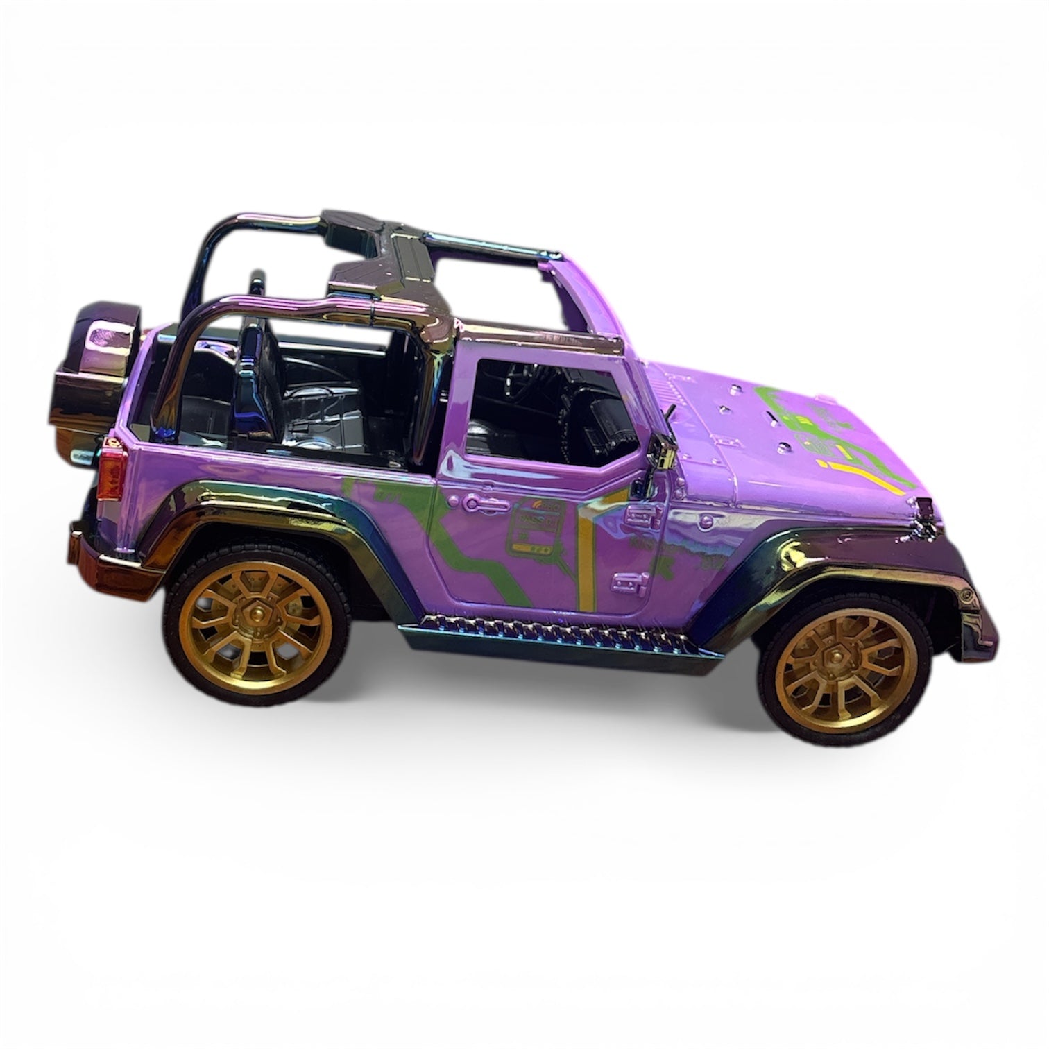 Remote Control Jeep Wrangler Style SUV – Holographic Purple RC Off-Road Car with Controller