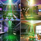 Lights Party Mini Laser Projector Stage Lighting Sound Activated Dot 6 Design Modes Laser Light for Party and Dj with Mini-Tripod Stand