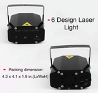 Lights Party Mini Laser Projector Stage Lighting Sound Activated Dot 6 Design Modes Laser Light for Party and Dj with Mini-Tripod Stand