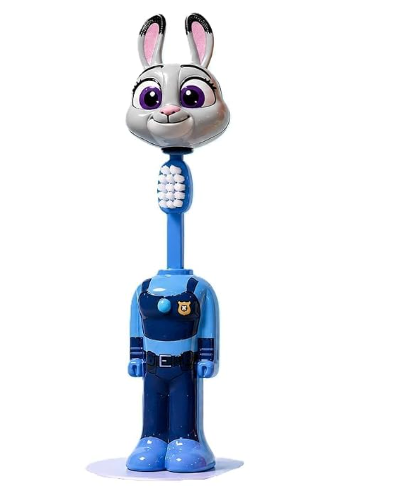 Extendable Character Toothbrush for Kids – Pop-Up Standable Manual Toothbrush with Protective Animal Cap, Extra-Soft Bristles for Travel & Everyday Brushing (Pack of 3)