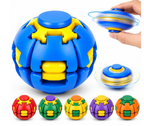 Press to Spin Fidget Ball ( Pack of 2) | 360 Degree Rotating Gyroscopic Spinner Toy for Kids & Adults | Portable Multicolour Stress Relief Desk Toy | Autism & Anxiety Relief, Pocket Size