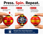 Press to Spin Fidget Ball ( Pack of 2) | 360 Degree Rotating Gyroscopic Spinner Toy for Kids & Adults | Portable Multicolour Stress Relief Desk Toy | Autism & Anxiety Relief, Pocket Size