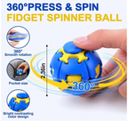 Press to Spin Fidget Ball ( Pack of 2) | 360 Degree Rotating Gyroscopic Spinner Toy for Kids & Adults | Portable Multicolour Stress Relief Desk Toy | Autism & Anxiety Relief, Pocket Size
