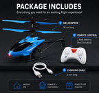New Age RC Flying Helicopter for Kids | Hand Gravity Sensor, Auto Safety Sensor, USB Rechargeable, Bright LED Lights | Up-Down Movement only I Indoor Toy | Age 4+ Years (Blue)
