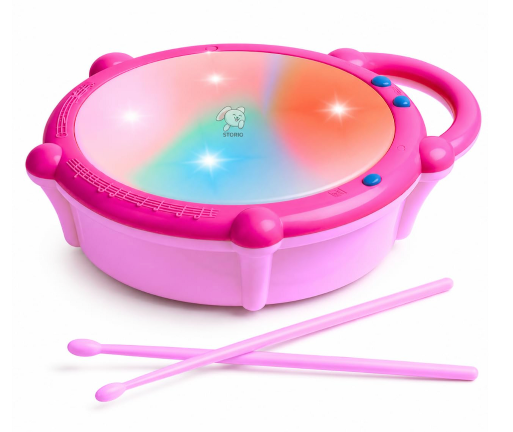 Beso Musical Flash Drum for Kids – Light-Up Toy Drum with Drumsticks, Music & Flashing Lights
