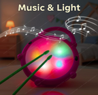 Beso Musical Flash Drum for Kids – Light-Up Toy Drum with Drumsticks, Music & Flashing Lights