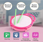 Beso Musical Flash Drum for Kids – Light-Up Toy Drum with Drumsticks, Music & Flashing Lights