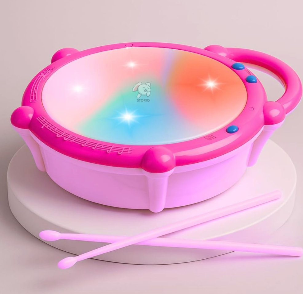 Beso Musical Flash Drum for Kids – Light-Up Toy Drum with Drumsticks, Music & Flashing Lights