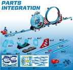 Shark Track Battle Loop Car Racing Set - 23 Pcs with 360 Degree Loop, Twist-Open Rocker & 2 Cars (Ages 3+)