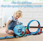 Shark Track Battle Loop Car Racing Set - 23 Pcs with 360 Degree Loop, Twist-Open Rocker & 2 Cars (Ages 3+)