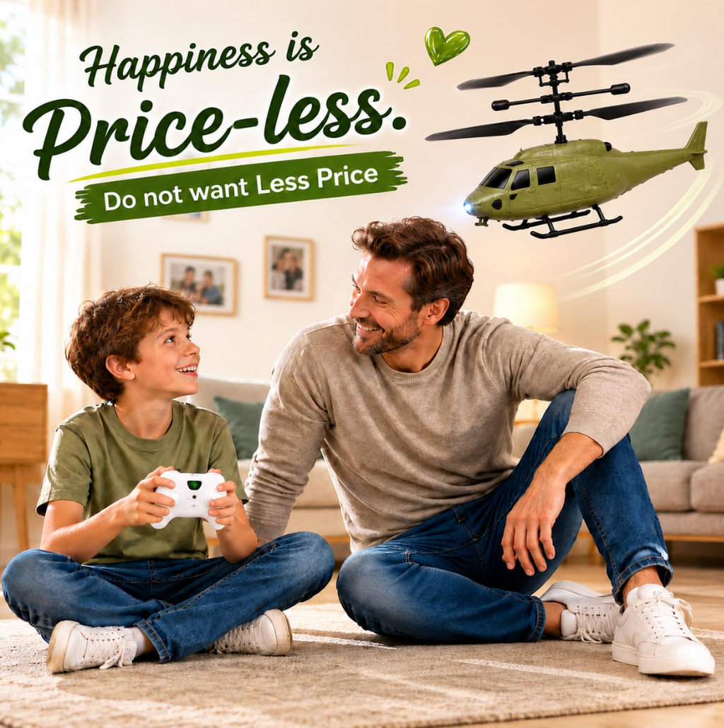 Beso Remote Control Helicopter for Kids – Rechargeable Flying Toy with Gravity Sensor & LED Lights