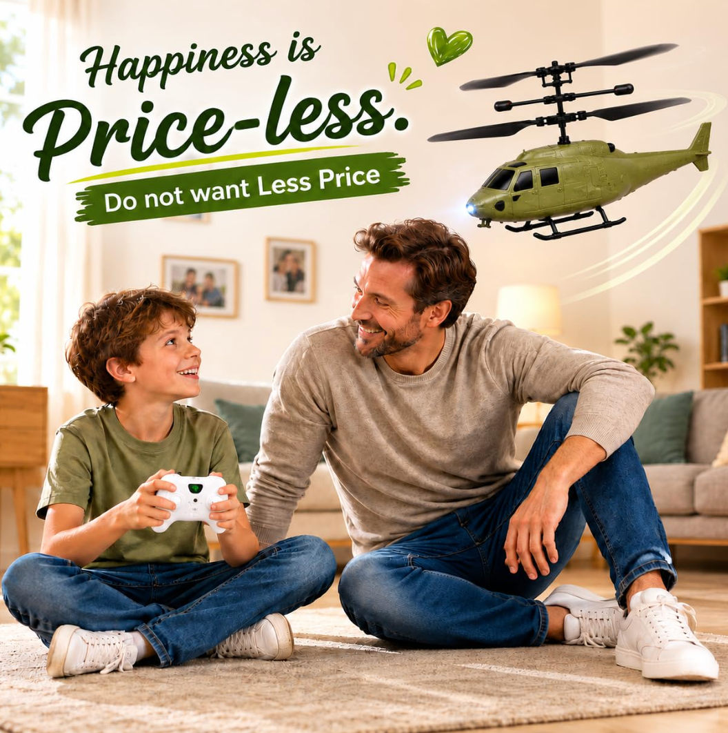 Beso Remote Control Helicopter for Kids – Rechargeable Flying Toy with Gravity Sensor & LED Lights