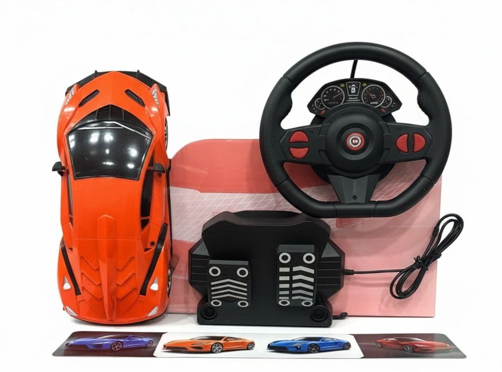 RC Car with Steering Wheel Controller and Pedals - Complete Set