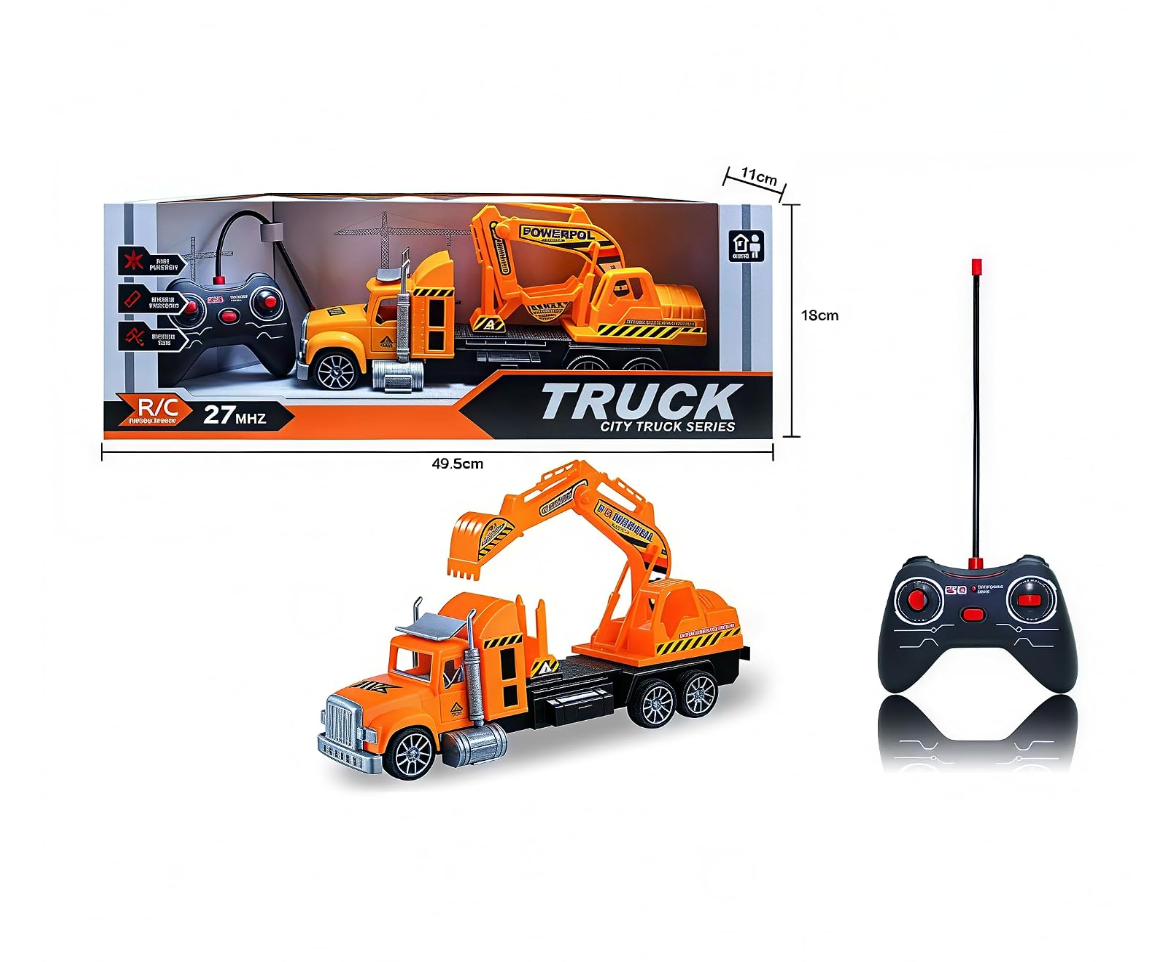 RC Crane Excavator Truck - Angle View