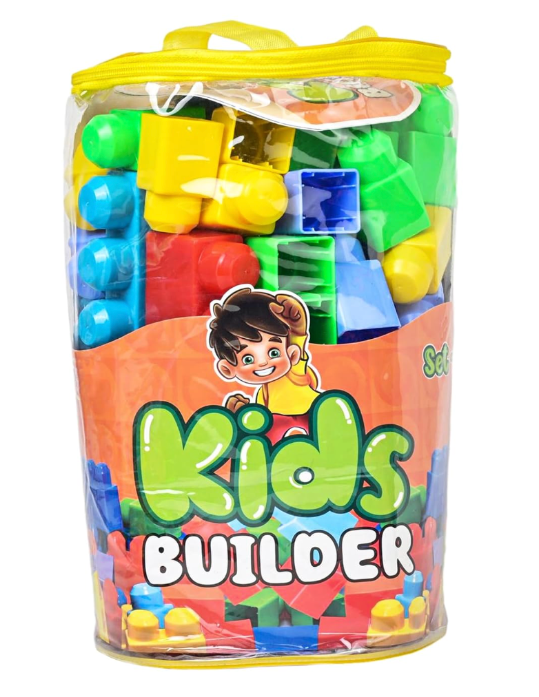 Kids Builder Set-2, Educational Building Blocks, Easy to Hold and Assemble, with Storage Bag, Age 3+ Year