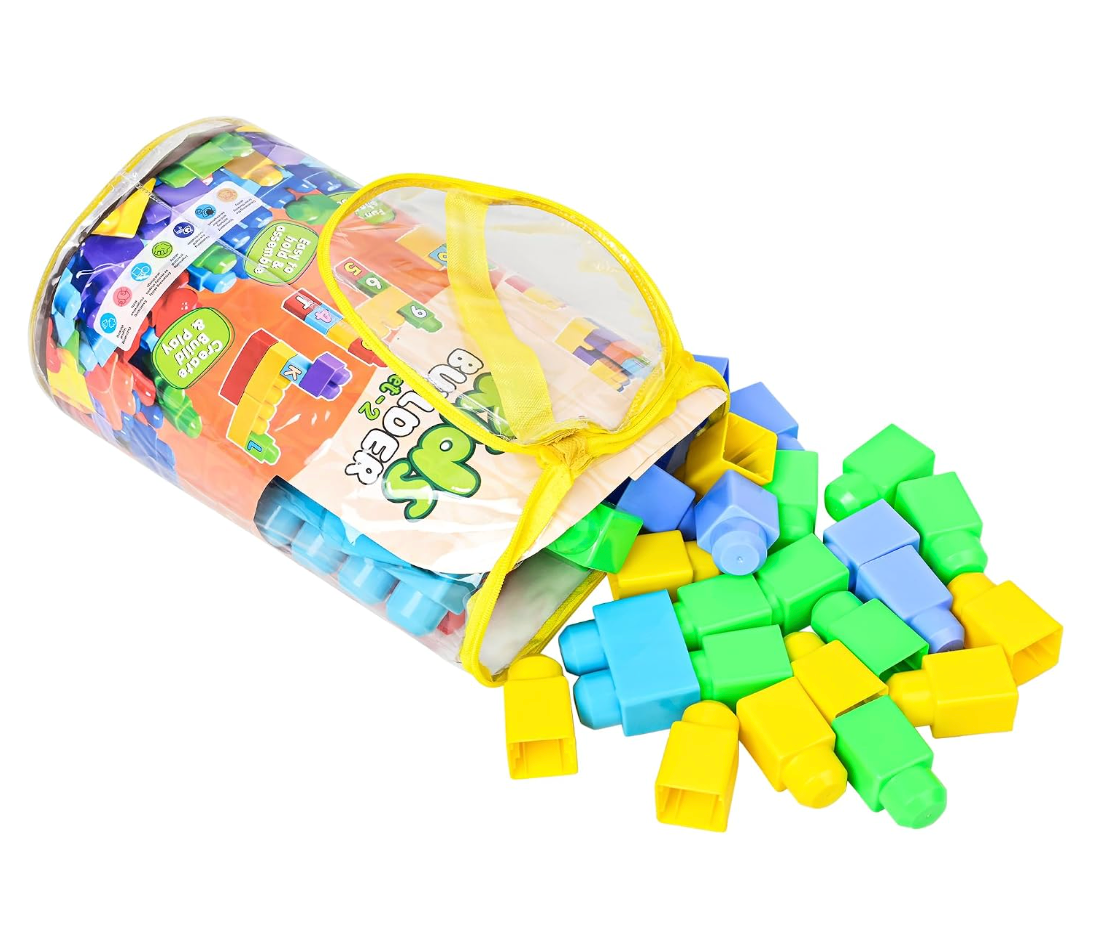 Kids Builder Set-2, Educational Building Blocks, Easy to Hold and Assemble, with Storage Bag, Age 3+ Year