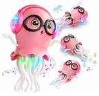 Light-Up Musical Jellyfish Toy – Crawling Sensor Jellyfish with Lights & Music for Kids | Blue & Beige