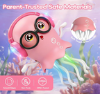 Light-Up Musical Jellyfish Toy – Crawling Sensor Jellyfish with Lights & Music for Kids | Blue & Beige
