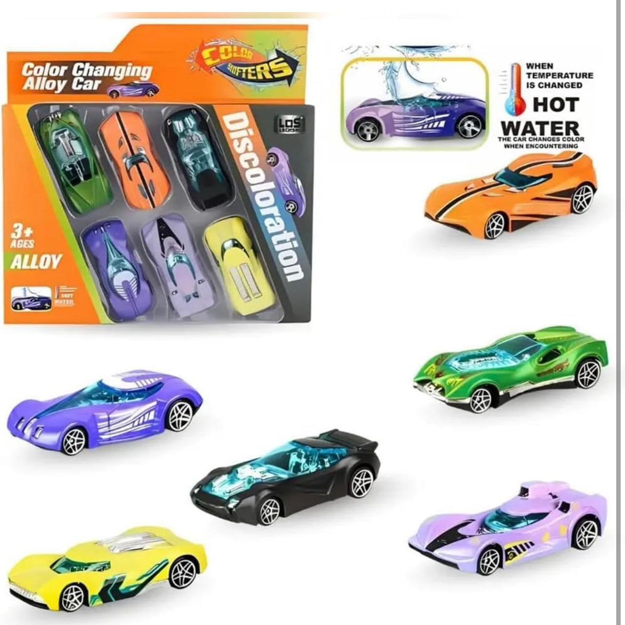 Color Shifters Alloy Die-Cast Cars – Set of 6 Colour Changing Hot Water Discoloration Race Cars | LDS Leqishi