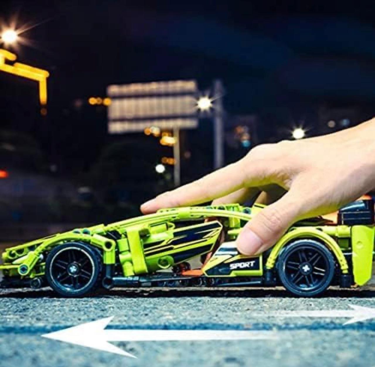 BG Come Alive Building Block Supercar – 439 Piece Pull-Back Technic Style Sports Car with Opening Hood & Doors | Model 60012
