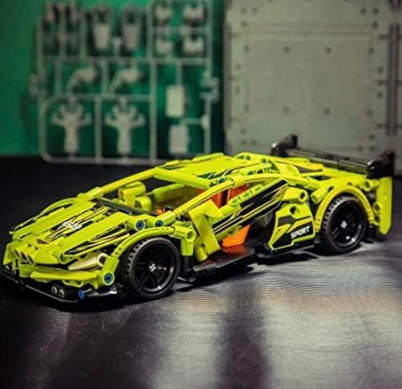 BG Come Alive Building Block Supercar – 439 Piece Pull-Back Technic Style Sports Car with Opening Hood & Doors | Model 60012