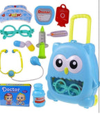 Dr. Owl Kids Doctor Play Set – Trolley Suitcase with 10+ Medical Accessories | Pretend Play Doctor Kit