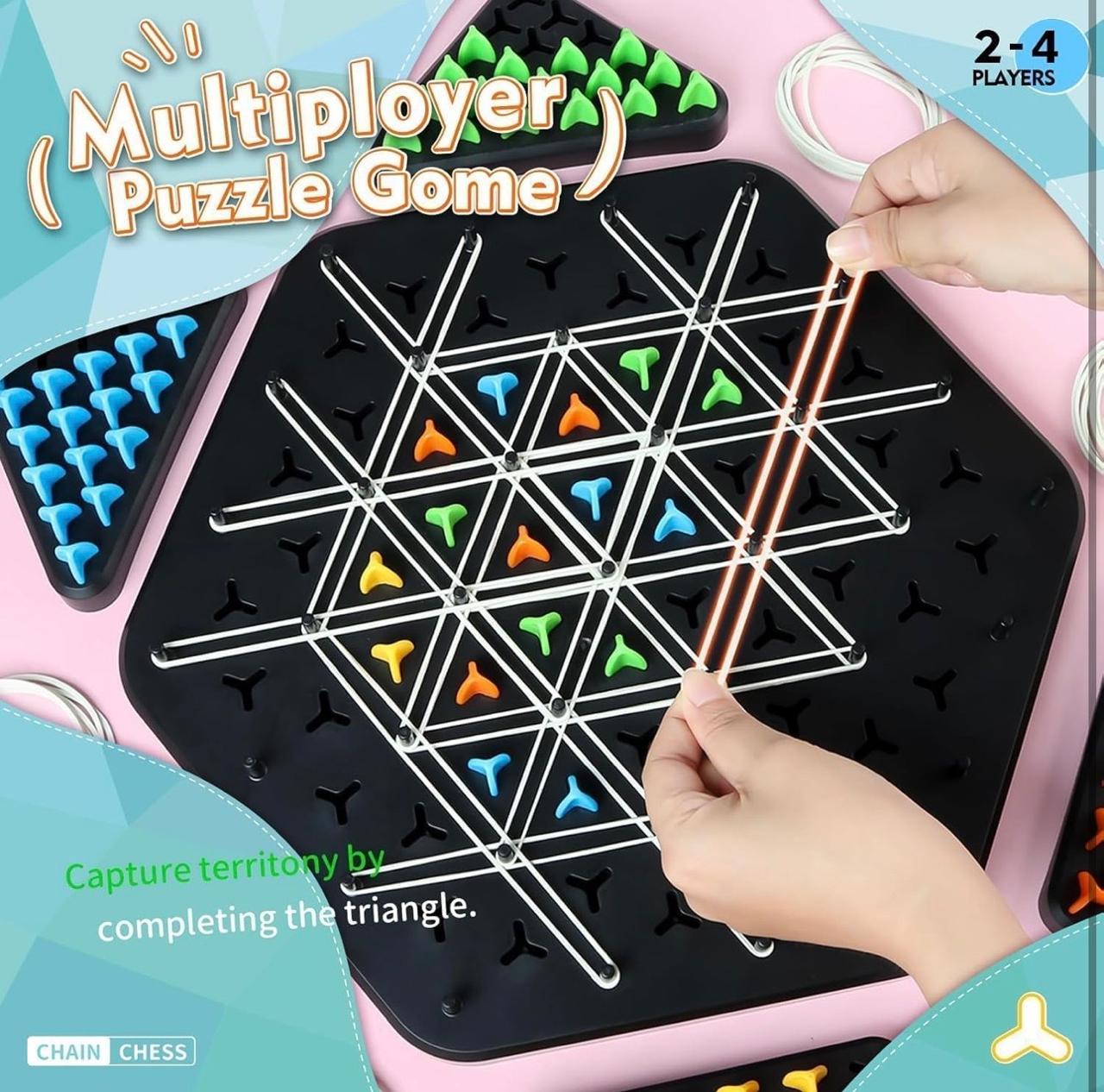 Puzzle Geometry Chess – Multiplayer Territory Strategy Board Game | Chain Chess for 2–4 Players | Ages 6+
