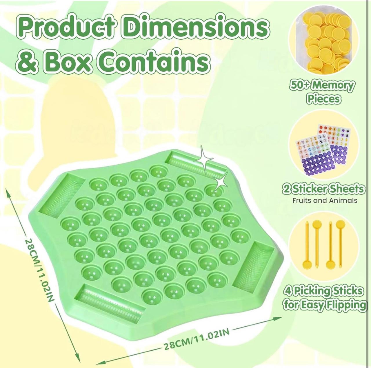 Memory Matching Board Game for Kids – 50+ Animal & Fruit Tiles with Sticker Sheets & Picking Sticks | Parent-Child Educational Game