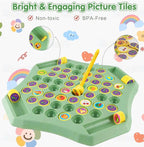 Memory Matching Board Game for Kids – 50+ Animal & Fruit Tiles with Sticker Sheets & Picking Sticks | Parent-Child Educational Game