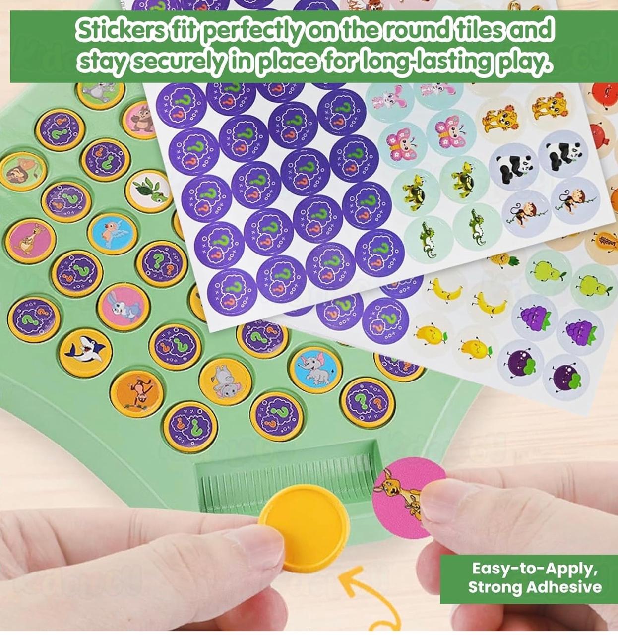 Memory Matching Board Game for Kids – 50+ Animal & Fruit Tiles with Sticker Sheets & Picking Sticks | Parent-Child Educational Game